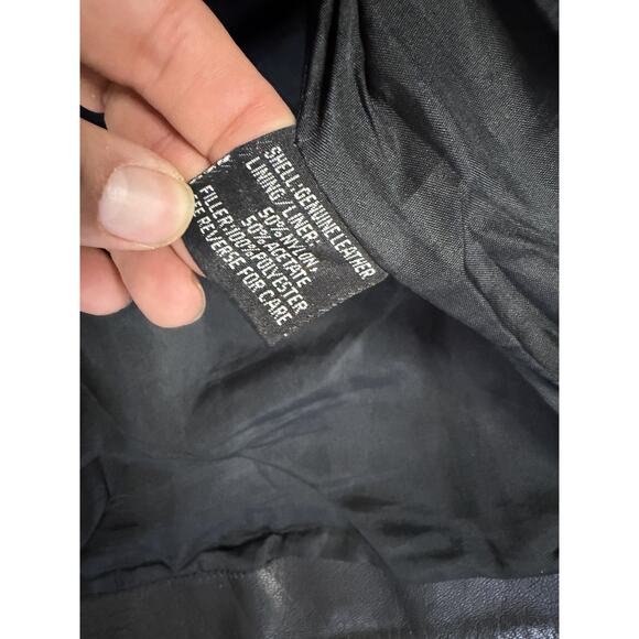 VTG UNIK Jacket Womens Medium Black Tan Leather Fringe Western Motorcycle Chaps - Picture 9 of 16